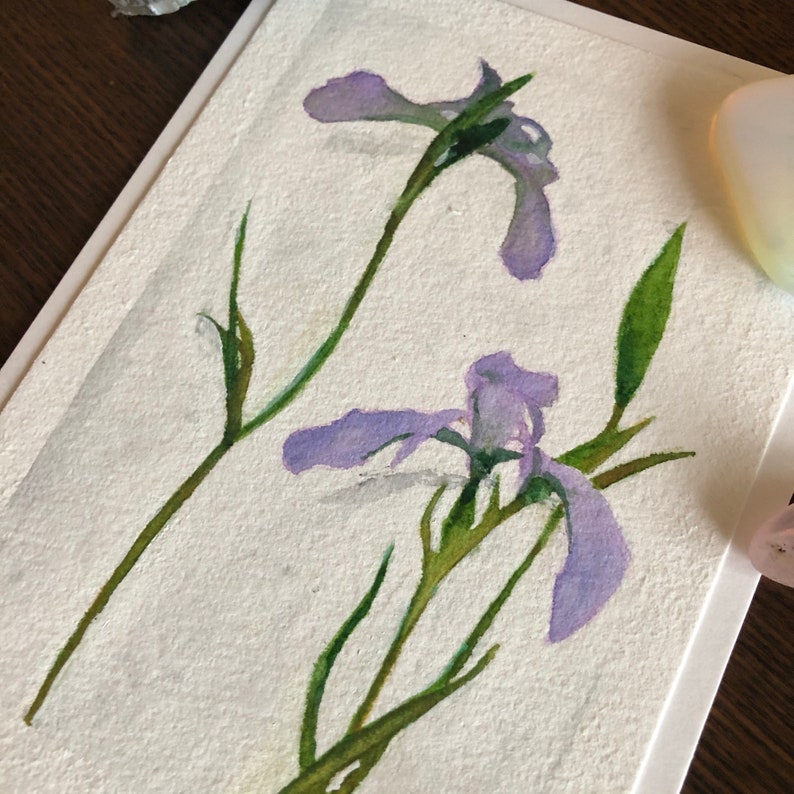 Purple Orchid Original Watercolor Painting // Botanical Art // Watercolor Flowers // Floral Decor // Flower Painting // Botanical Gifts image 2