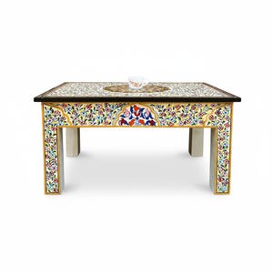 Wooden Coffee Table, Side Table Decor Furniture-Indian Central Bedside Low Table, Painted Art Decor Table, Console Table-Tea Table Furniture