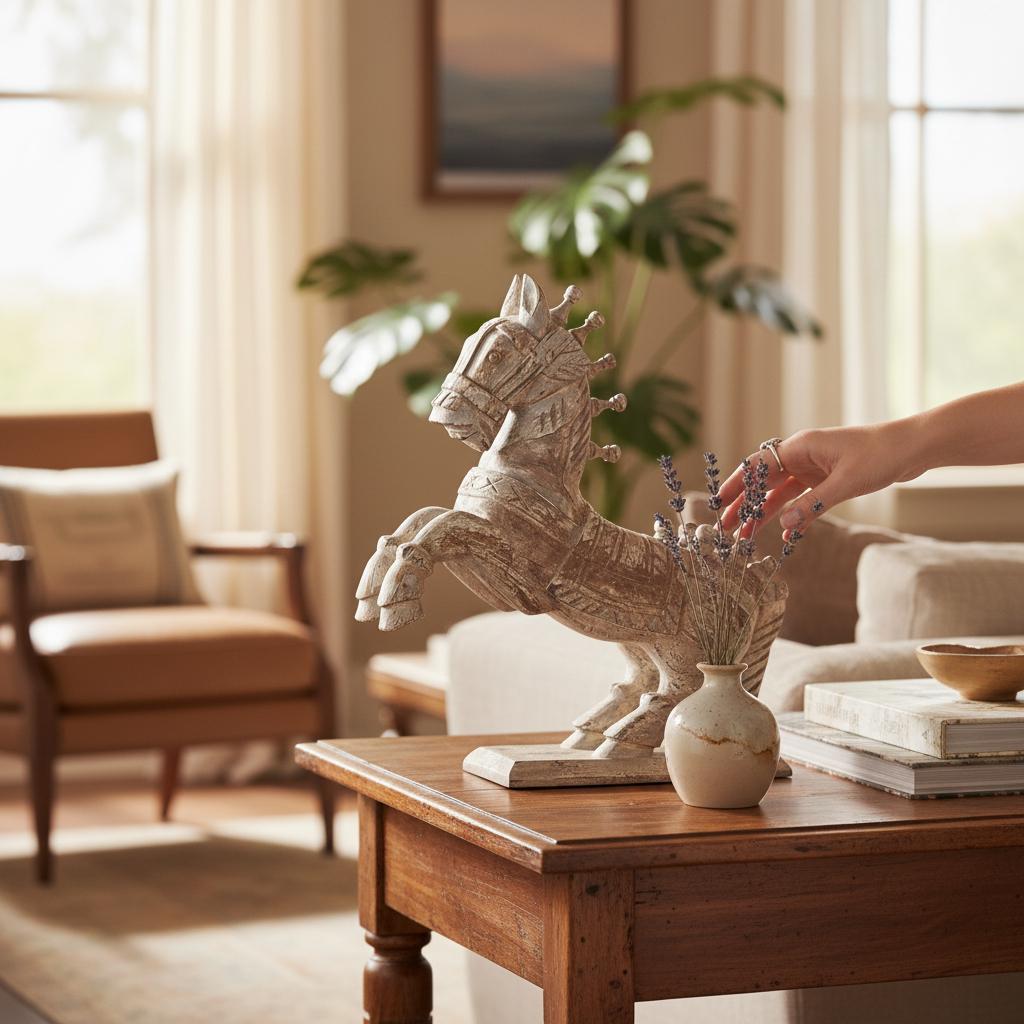 Wooden Hocking Horse | Home Decor Showpices Table Top, Art Style
