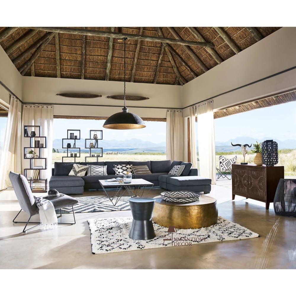 Bermuda hammered brass coffee table deals