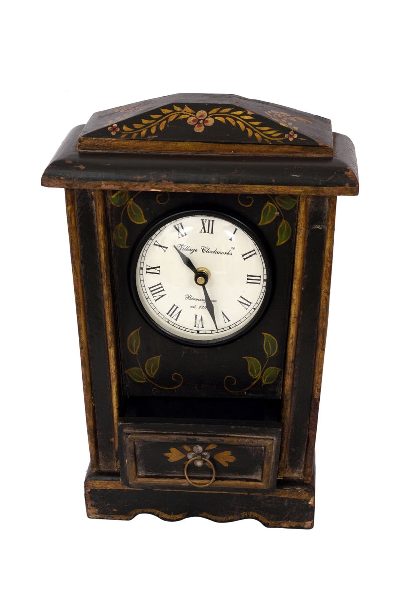 Table Top Clock in Wooden Frame.vintage Table Top Clock in Etsy