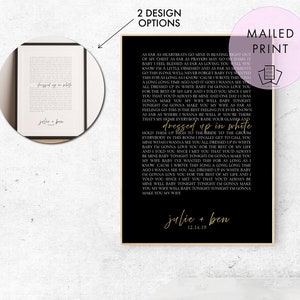 Song Lyrics Minimalist Poster Wall Art, Custom, Dating Engagement Wedding Anniversary, Wedding Anniversary First Dance Song, Valentines Gift