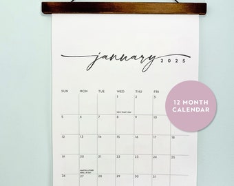 Modern 2026 Wall Calendar, Large Monthly Minimal Calendar, 2026 Wall Calendar, Academic Teacher Gift, Boss Gift, Home Office, Notes S02