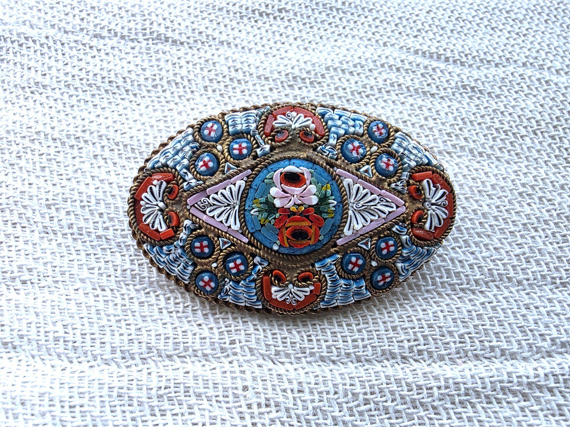 Micro mosaic brooch - Etsy 日本