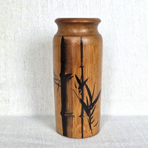 Vintage Chinese bamboeborstelpot