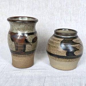 Pair of Donald Glanville Studio Pottery Vases – Hand-Thrown Stoneware