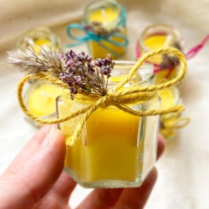 3pcs pure bees wax candle in hexagon jar, country wedding favor, romantic indoor decoration candle. Thank you gift for guests.