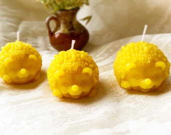 Kaarsenset bijenwas egel, natuurlijke honinggeur, gunsten voor babyshower