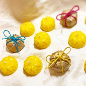 20pcs pure bijenwas zonnebloem kaarsen Gele natuurlijke bijenwas theelicht decoratie Housewarming cadeau Ecologische handgemaakte baby douche gunst