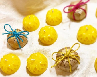 20pcs pure beeswax sunflower candles Yellow natural bee wax  tealight decoration Housewarming gift Ecological handmade baby shower favor