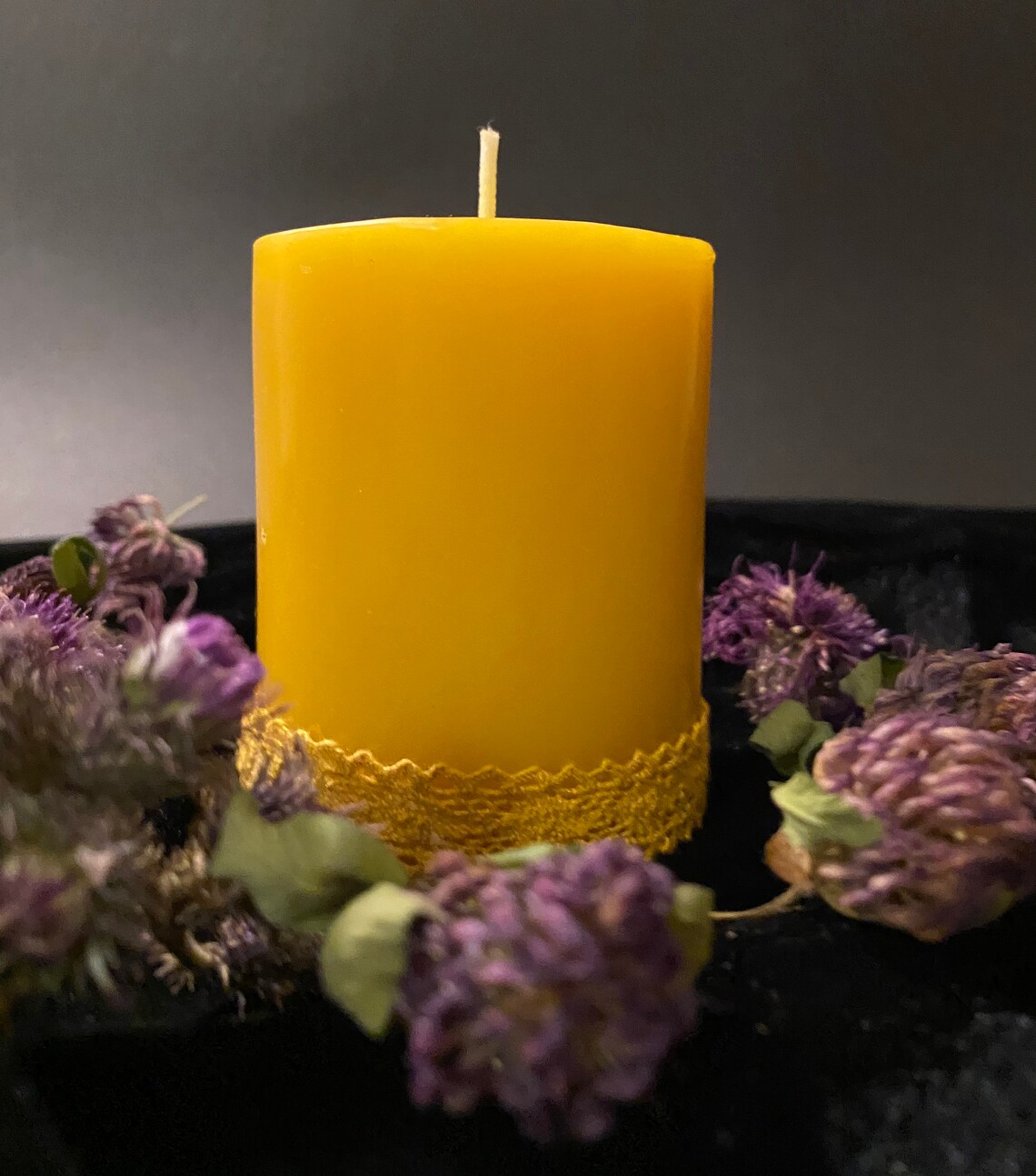 Set of 2 Pure Beeswax Pillar Candles Yellow Natural Beeswax Etsy