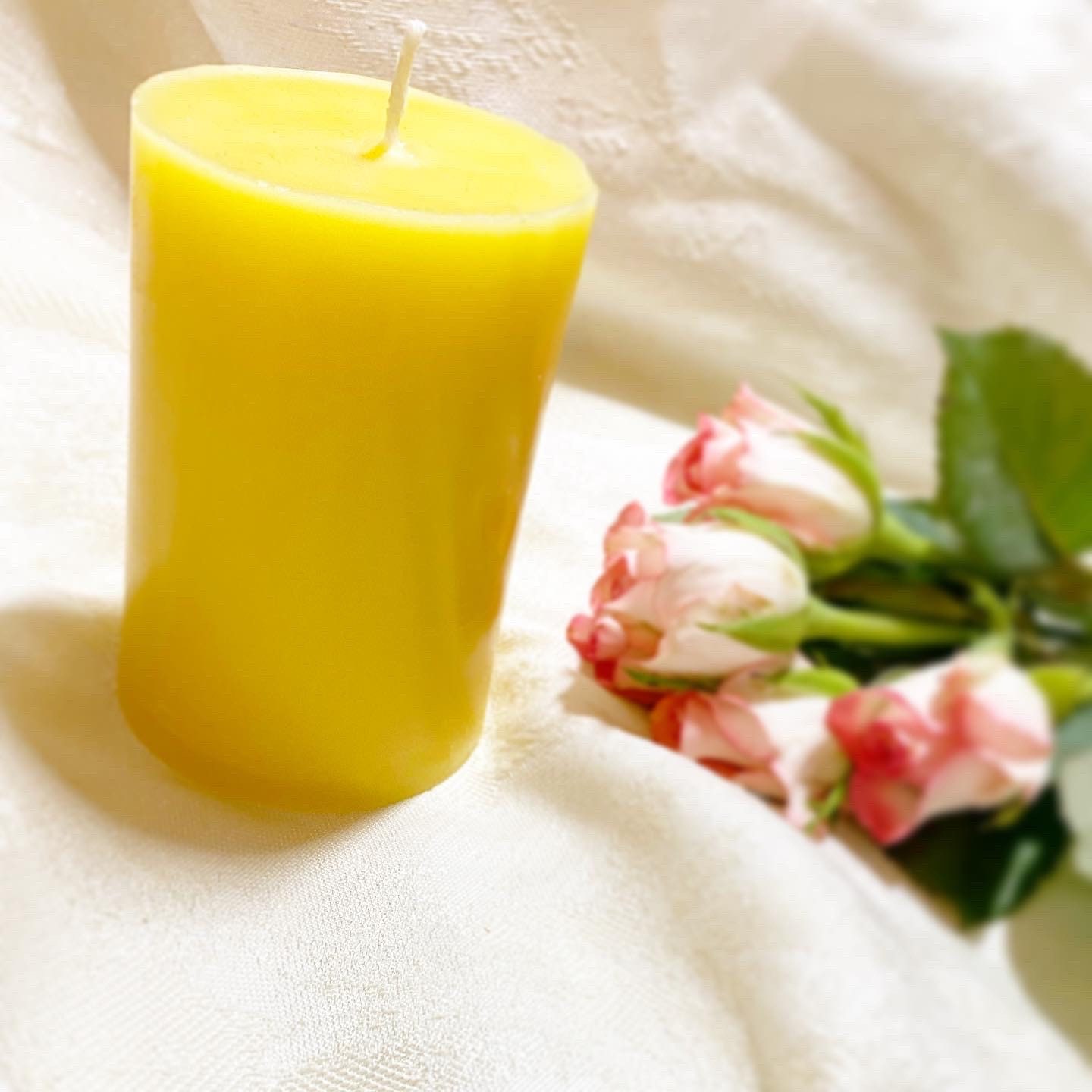 3pcs pure beeswax pillar candles Yellow natural beeswax Etsy