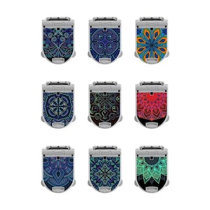 Juegos de 9 etiquetas adhesivas con sensor GlucomenDay CGM con caja de metal reutilizable + 1 llavero gratis - SERIE MANDALA