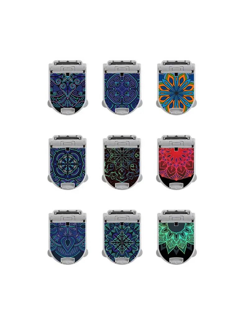 Sets of 9 stickers for Glucomen Day CGM Sensor with reusable tin box + 1 free keychain - MANDALA SERIE