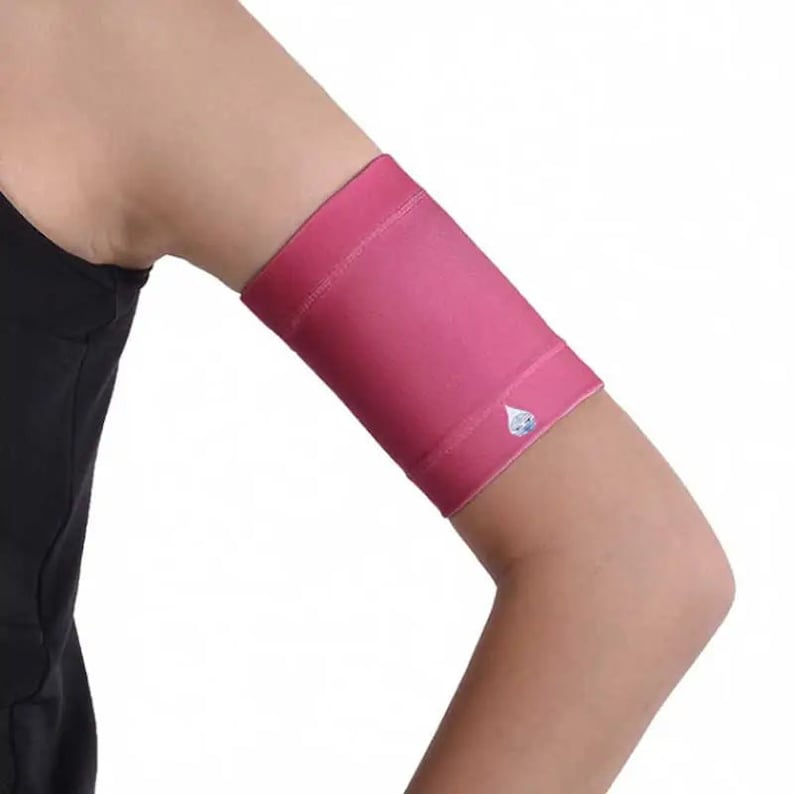 Armband to hold your CGM Guardian Enlite, Freestyle Libre, Medtrum, Dexcom, Sibionics and most insulin patch pump Dia-Band Fuchsia Flash