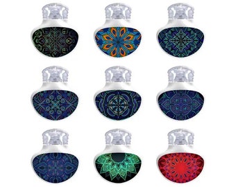 Sets Of 9 Stickers For Guardian Enlite Sensor With Reusable Tin Box + 1 Free Keychain - MANDALA SERIE