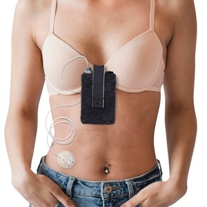 Bra Pouch for insulin pump Minimed, YpsoPump, Tandem t:slim X2, DANA-i, Accu Check Combo and others Dia-BraPouch Spacy Lacy image 1