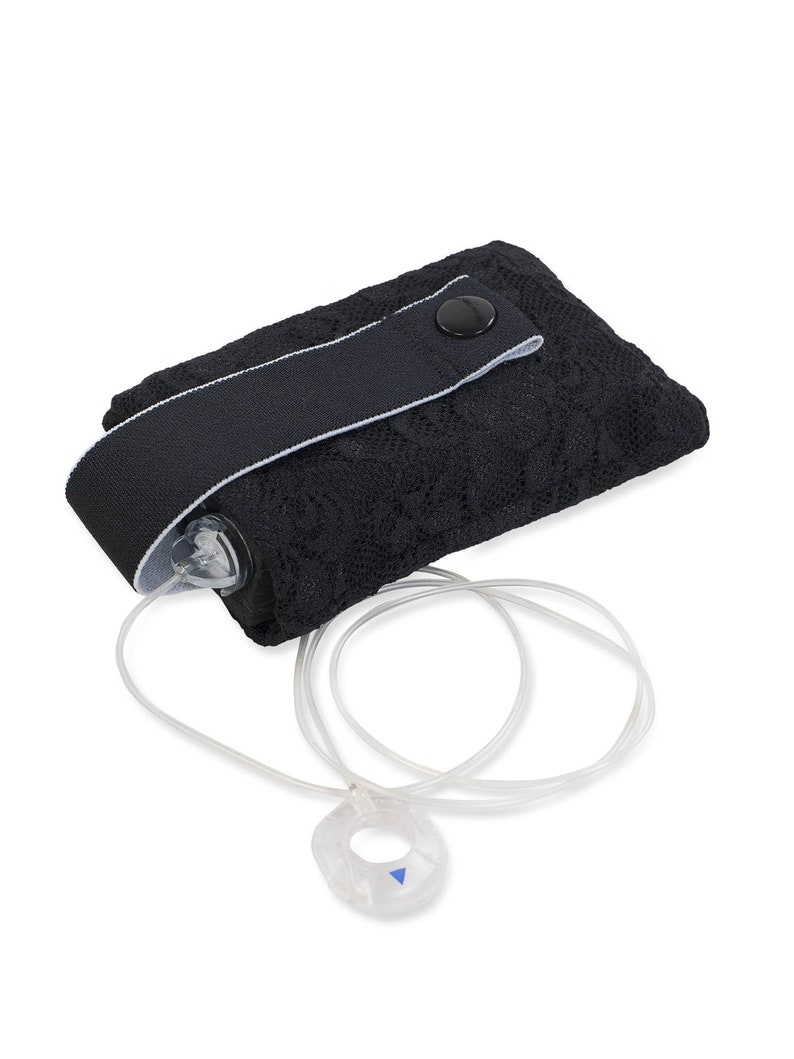 Bra Pouch for insulin pump Minimed, YpsoPump, Tandem t:slim X2, DANA-i, Accu Check Combo and others Dia-BraPouch Spacy Lacy Black