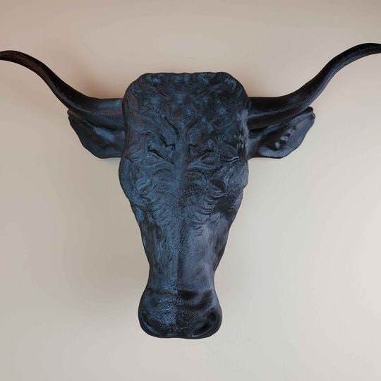 Bull Head Wall Mount Big Size Black Color Bull Head Wall Mount Etsy