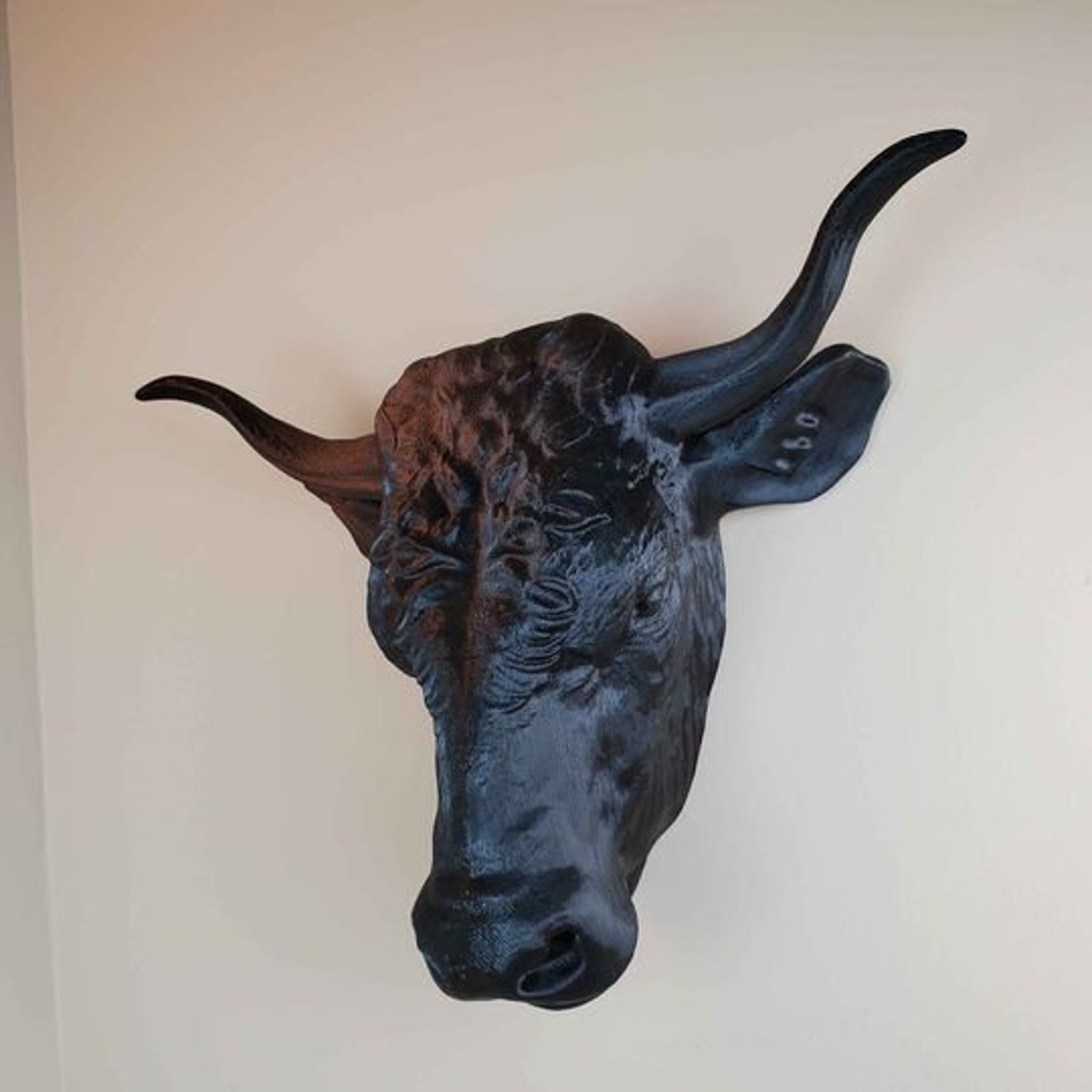 Bull Head Wall Mount Big Size Black Color Bull Head Wall Mount Etsy