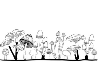 Mushrooms PNG Digital Art for Sublimation