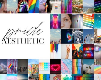 PRIDE Wall Collage Kit Digital Download | LGBTQ+ pride | Dorm Room Decor | 50 pc