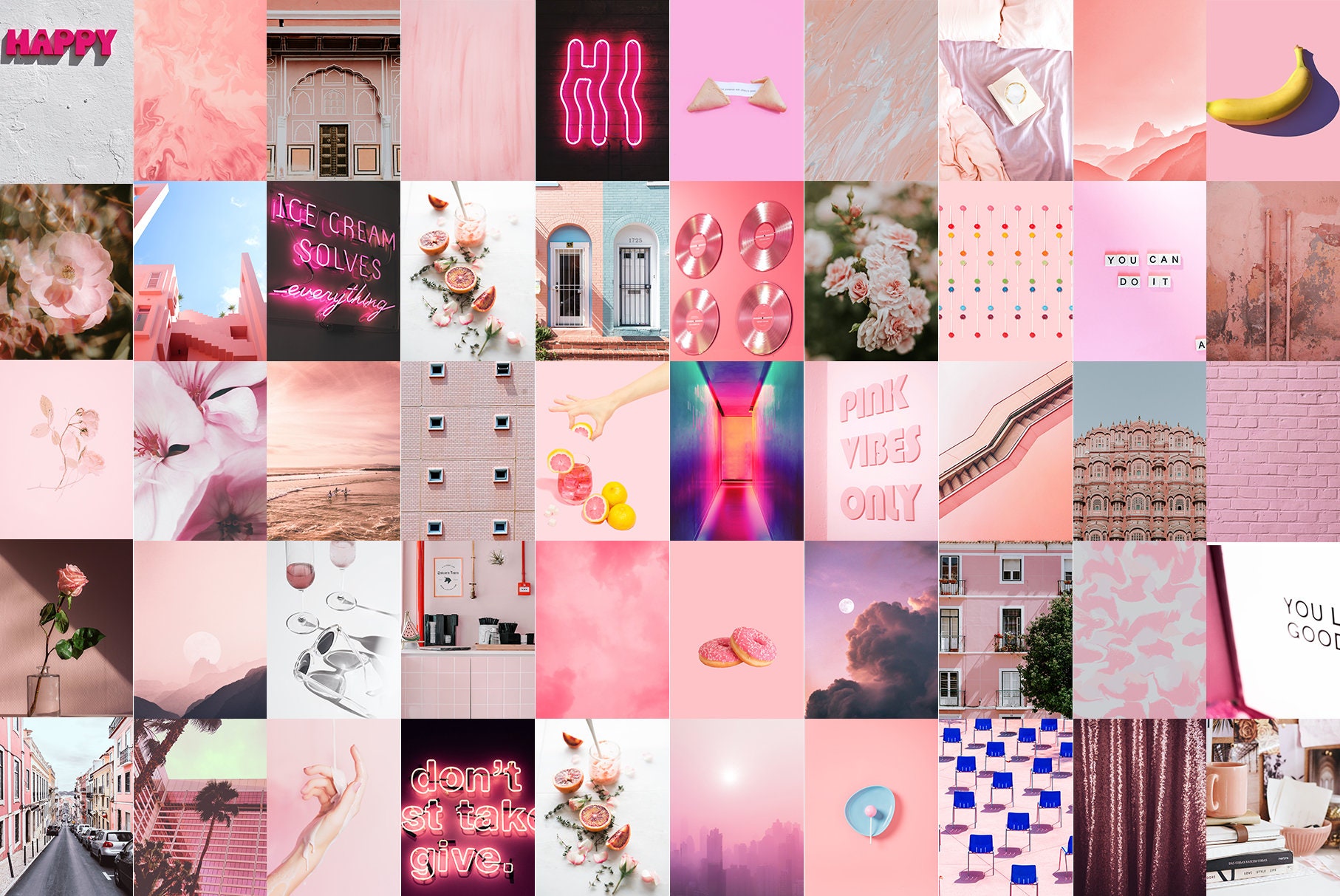Pink Aesthetic DIGITAL DOWNLOAD Wall Collage Kit Dorm Room - Etsy