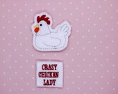 Crazy Chicken Lady Uncut or Cut Feltie Mask Nursing COVID Crafting Scrapbook Embellishment