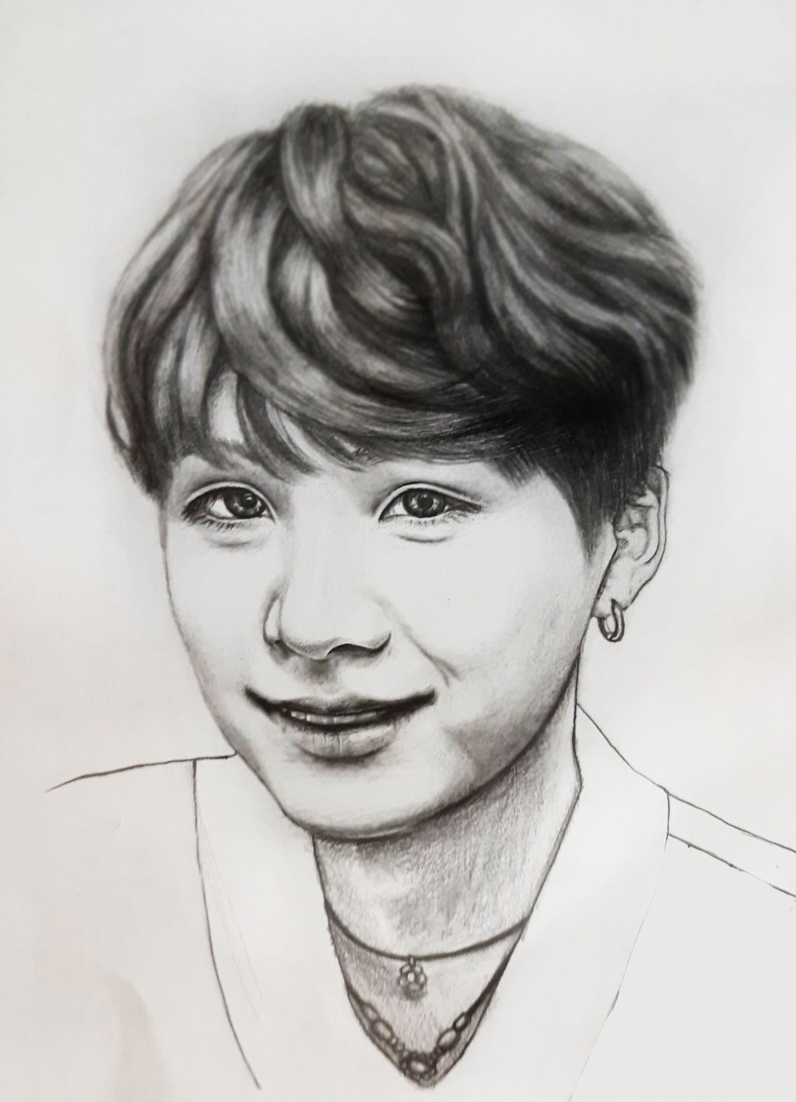 BTS Suga dibujo a lápiz de colores fanart K-Pop Regalo | Etsy