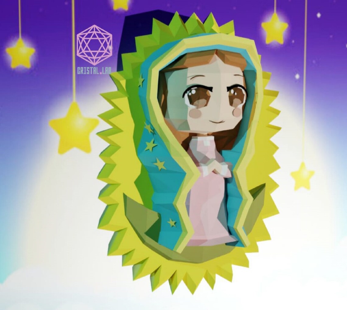 Virgen Maria Virgen de Guadalupe Diseño Papercraft Kit de Etsy