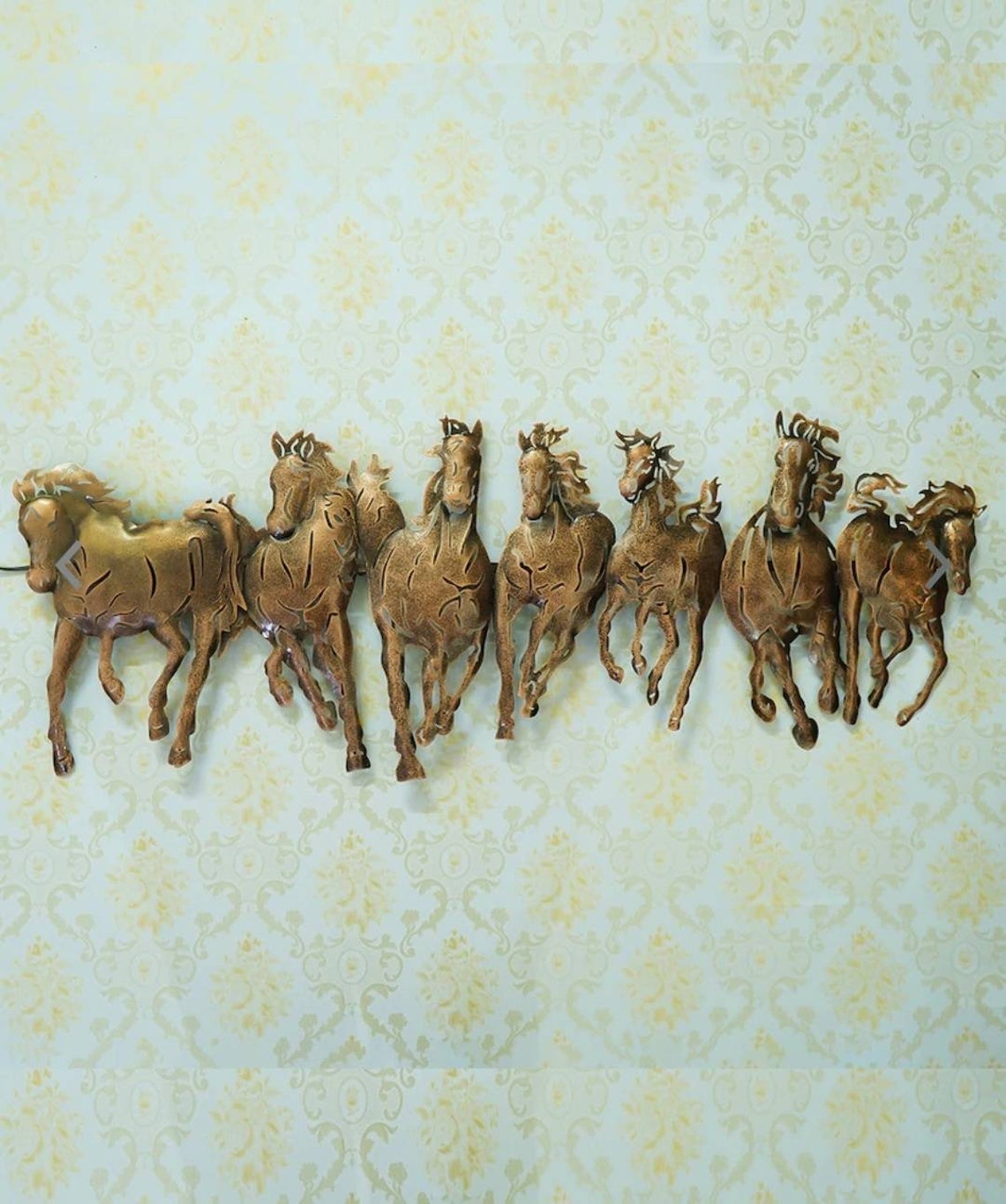 Lucky Seven Horses Wall Hanging With LEDs//Metal Wall Etsy