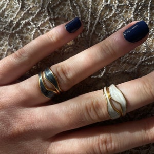Verstellbarer Ring 18k vergoldet Chunky Goldring Breiter größenverstellbarer Ring Geschenkidee, Geschenk für Sie Bild 9