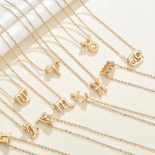 Minimalistische Sternzeichen Kette | Horoskop Halskette | Silber&Gold | Personalisiertes Geschenk | Geschenk für sie, Geburtstagsgeschenk