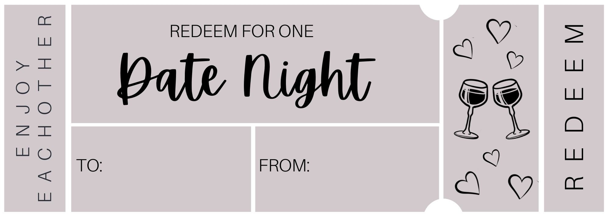 Date Night Ticket Voucher/Coupon • PDF, image size:2000x714