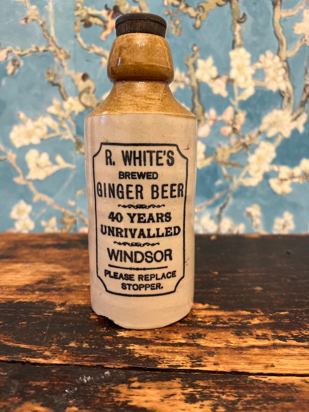 A Stoneware Ginger Beer Bottle, R. Whites Brewed Ginger Beer, Windsor