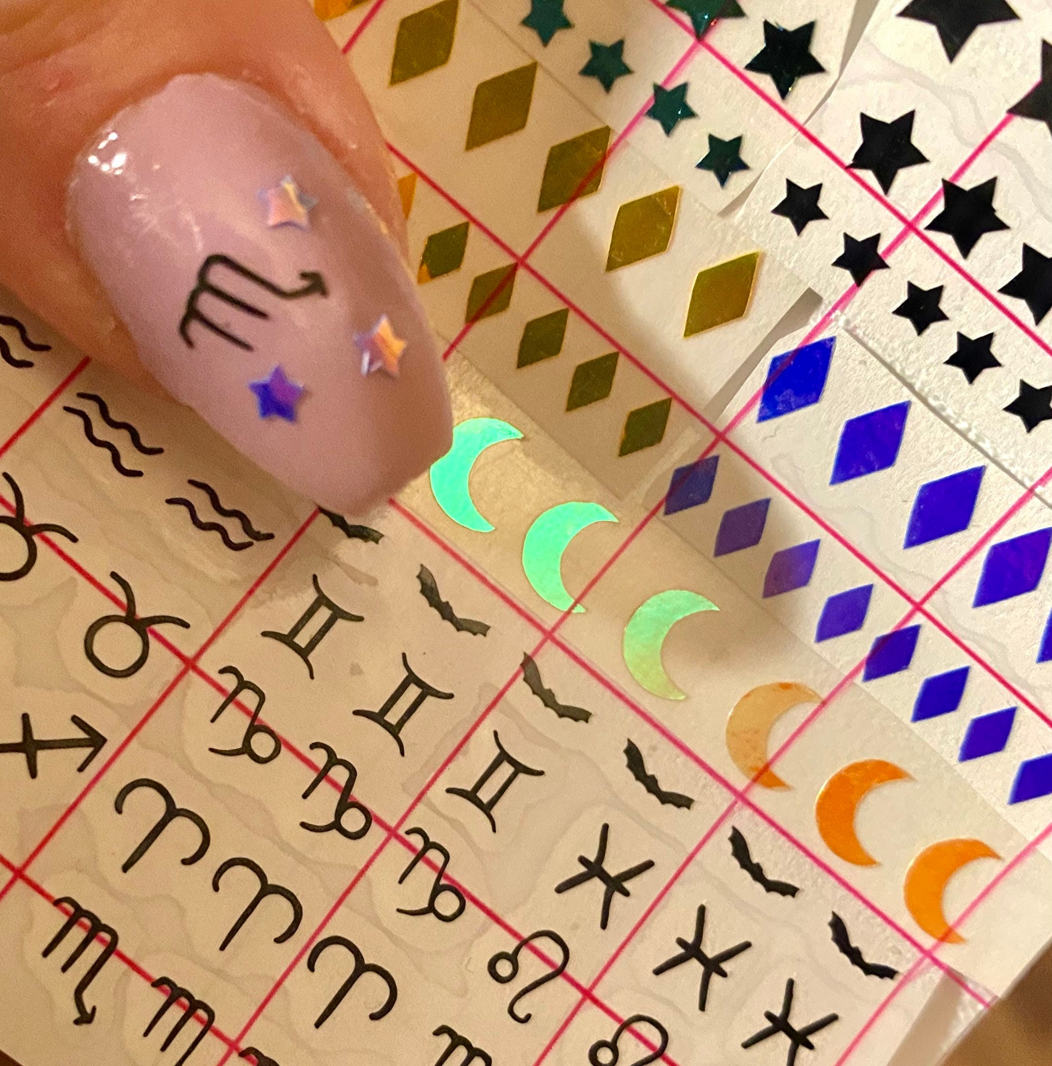 Zodiac nail decals free shipping Freebie with every purchase Etsy