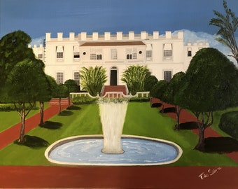 Sam Lord's Castle - One of a kind Impressionism oil painting on canvas