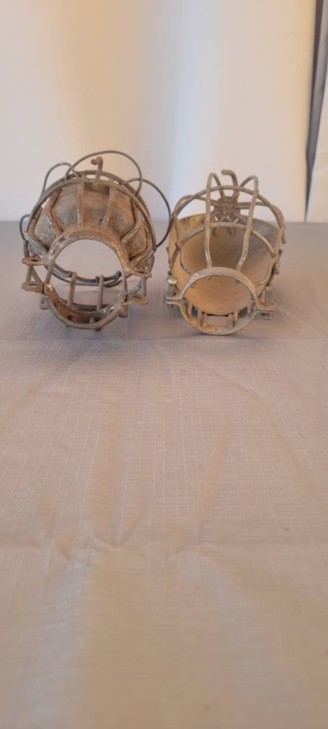 Vintage Cage Light Covers Industrial Lights Steampunk Decor Etsy