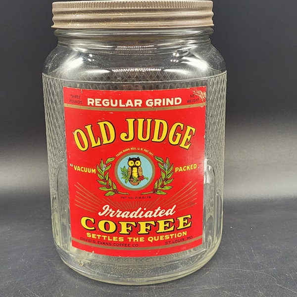 Old Judge Coffee Jar Etsy