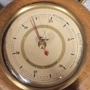 Taylor Ship&#39;s Wheel Barometer, Weather Decor, Maritime Decor
