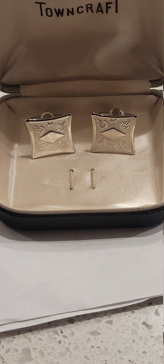 Vintage Town Craft Square Silver Plated Cufflinks