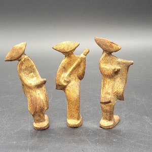 Vintage Cast Iron Geisha Girl Figurines, Vintage Japanese Art, Vintage Japanese Statues