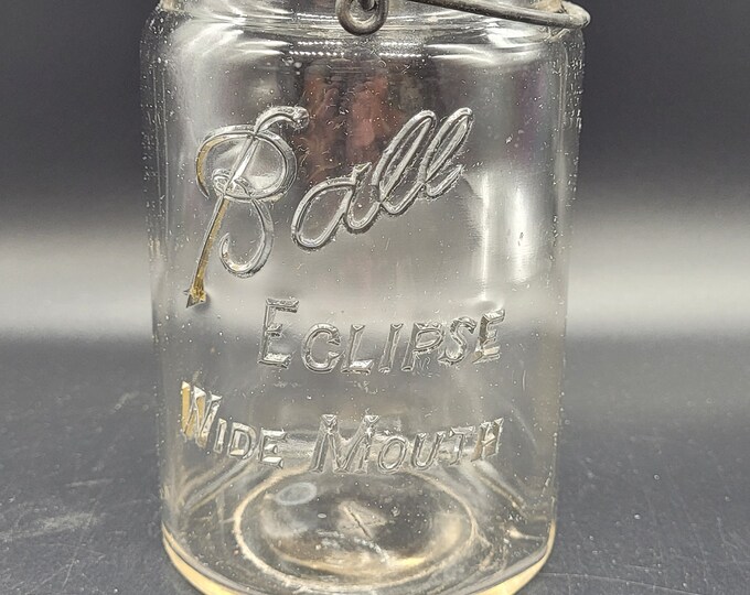 Ball Eclipse Wide Mouth Jar With Wire Bail Closure, Vintage Canning Supplies, Old Glass Canning