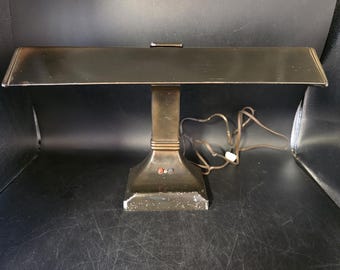 Lite Master Vintage Metal Desk Lamp, MCM Flourescent Desk Lamp, Bankers Lamp, Study Lamp, Student Lamp