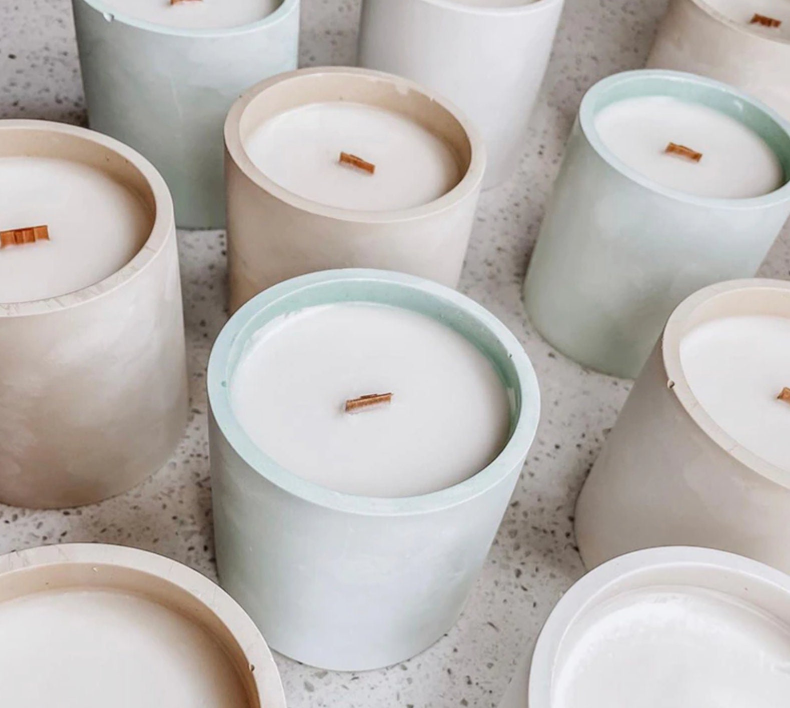 Concrete Candle Jar Resin Terazzo Concrete Tray Mold Etsy