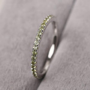 Peridot Birthstone Stackable Ring 14K Gold Stacking Eternity Ring August Birthstone