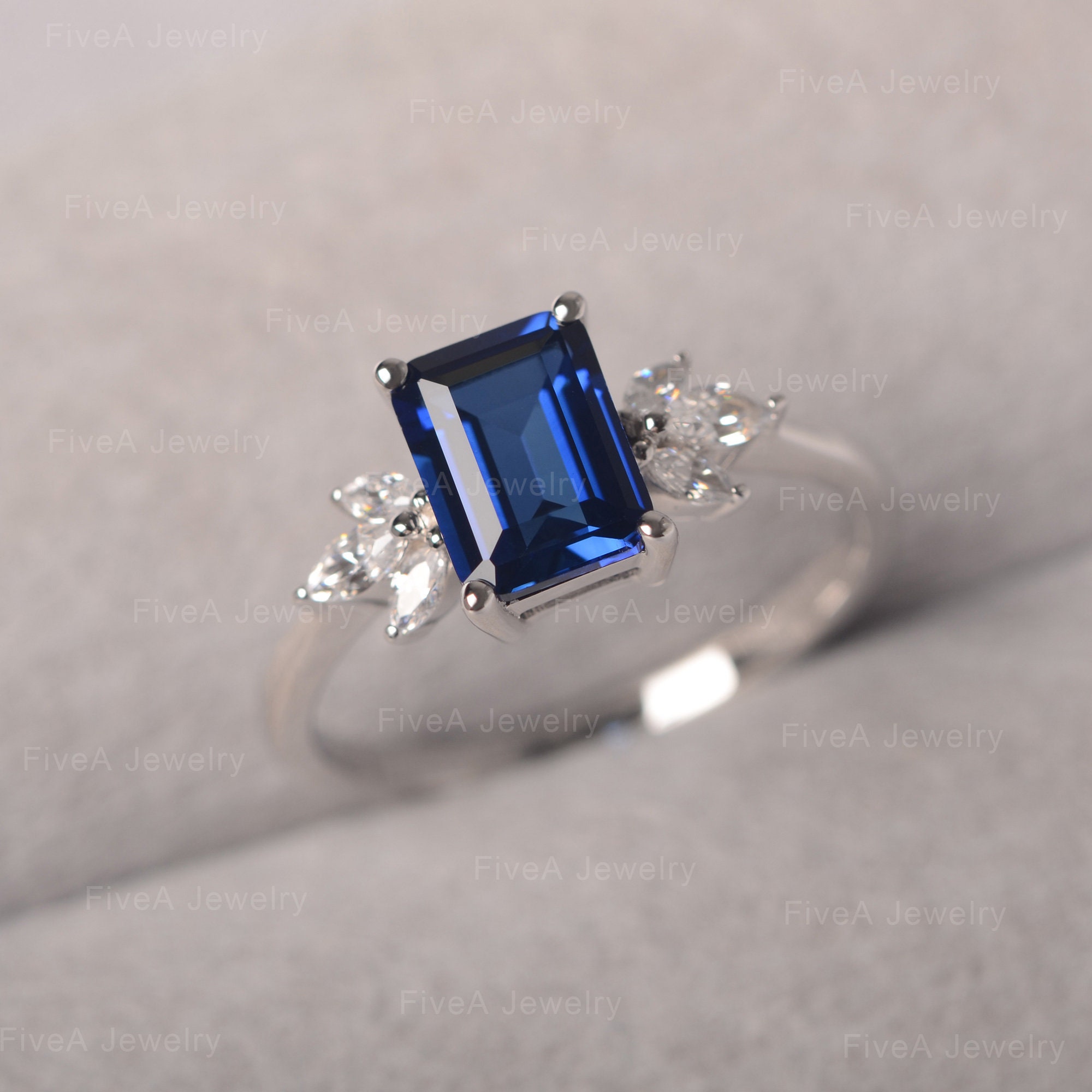 Sapphire rectangle ring discount