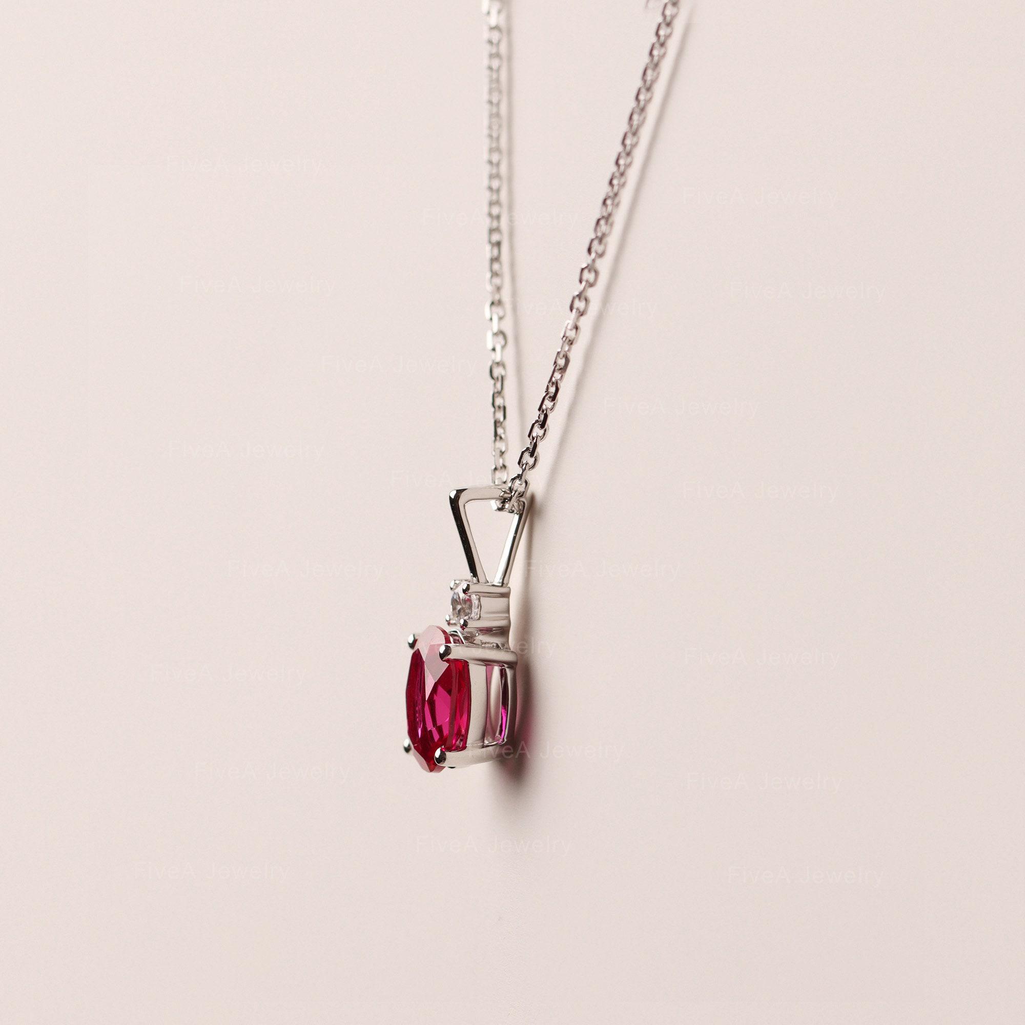 Waimore Collana Rossi Ruby da Donna Design Elegante con Ciondolo Centrale Perfetta per Matrimoni Sposa per Natale San Valentino Anniversario e Compleanno