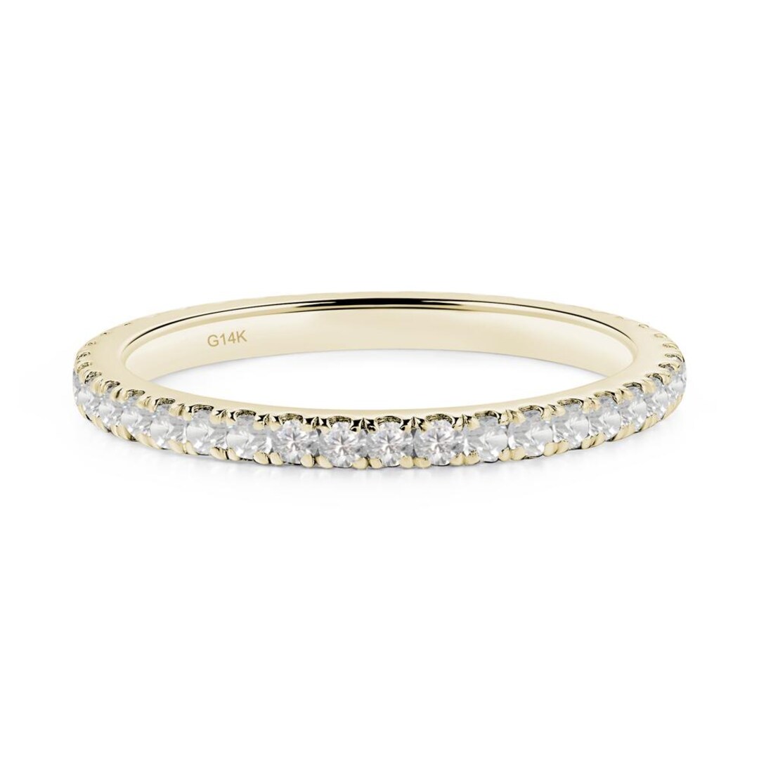 Cubic Zirconia Stackable Ring 14K Yellow Gold Stacking Full Eternity ...