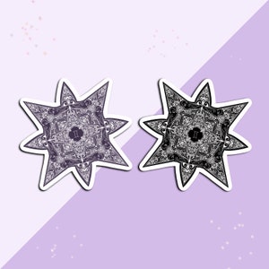 Sticker Dierenriemmandala Tweelingen | sterrenbeeldstickers, horoscoop, astrologiestickers, matte stickers, horoscoopstickers, tweelingensticker